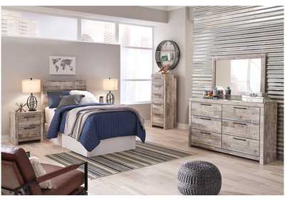 Effie Twin Panel Headboard Bed with Mirrored Dresser, Chest and 2 Nightstands,Signature Design By Ashley