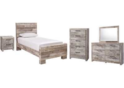 Effie Twin Panel Bed with Mirrored Dresser, Chest and Nightstand,Signature Design By Ashley