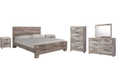 Effie King Panel Bed with Mirrored Dresser, Chest and 2 Nightstands,Signature Design By Ashley