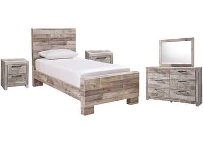Effie Twin Panel Bed with Mirrored Dresser and 2 Nightstands,Signature Design By Ashley