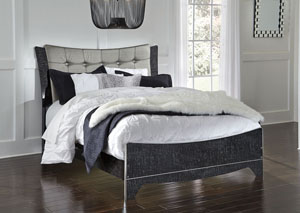 Image for Amrothi Black Queen Upholstered Panel Bed