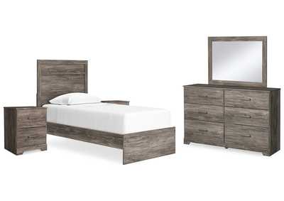 Image for Ralinksi Twin Panel Bed with Mirrored Dresser and 2 Nightstands
