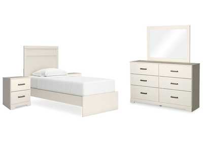 Image for Stelsie Twin Panel Bed with Mirrored Dresser and 2 Nightstands