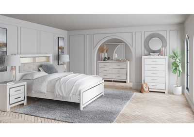 Altyra Queen Panel Bookcase Bed with Mirrored Dresser, Chest and 2 Nightstands,Signature Design By Ashley