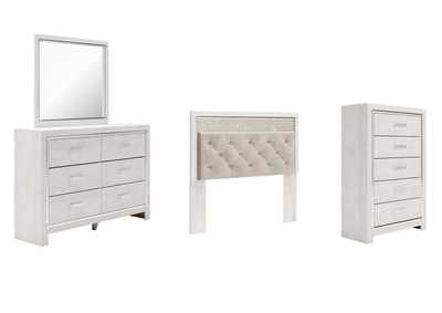 Image for Altyra Queen Panel Headboard Bed with Mirrored Dresser and Chest