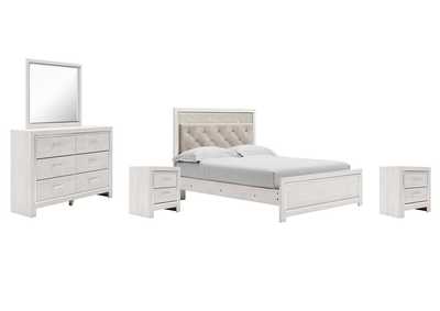 Image for Altyra Queen Panel Bed with Mirrored Dresser and 2 Nightstands
