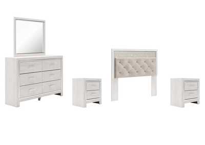 Image for Altyra Queen Panel Headboard Bed with Mirrored Dresser and 2 Nightstands