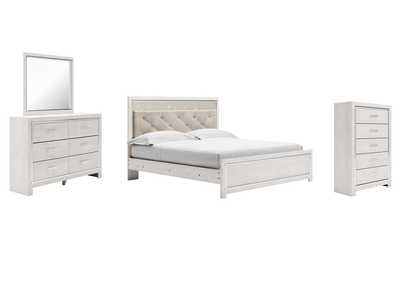 Image for Altyra King Panel Bed with Mirrored Dresser and Chest
