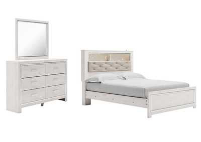 Image for Altyra Queen Panel Bookcase Bed with Mirrored Dresser