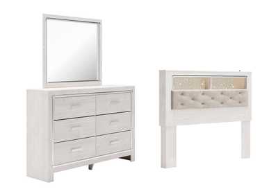 Image for Altyra Queen Bookcase Headboard Bed with Mirrored Dresser