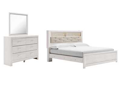 Image for Altyra King Panel Bookcase Bed with Mirrored Dresser