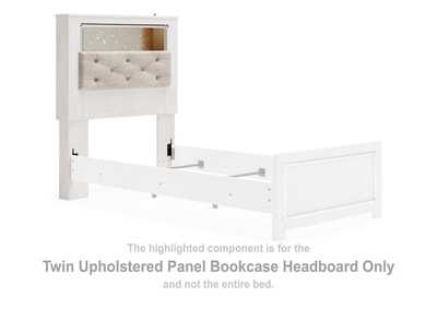 Image for Altyra Twin Upholstered Panel Bookcase Headboard