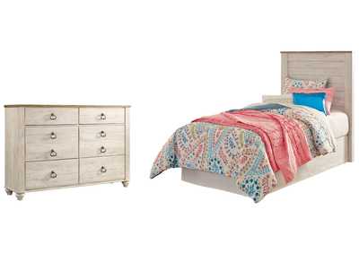 Willowton Twin Panel Headboard Bed with Dresser,Signature Design By Ashley