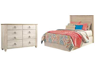 Willowton Full Panel Headboard Bed with Dresser,Signature Design By Ashley