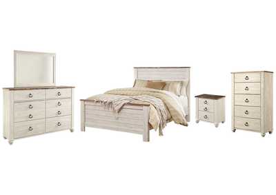 Image for Willowton Queen Panel Bed with Mirrored Dresser, Chest and Nightstand