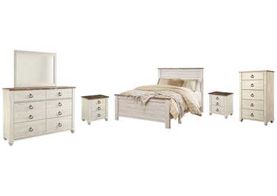 Image for Willowton Queen Panel Bed with Mirrored Dresser, Chest and 2 Nightstands