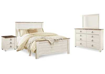 Image for Willowton Queen Panel Bed with Mirrored Dresser and Nightstand
