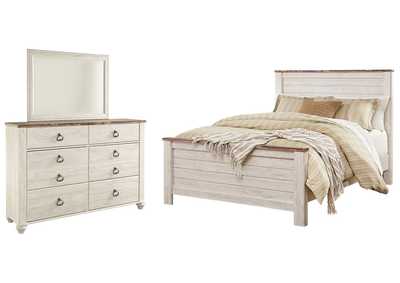Image for Willowton Queen Panel Bed with Mirrored Dresser
