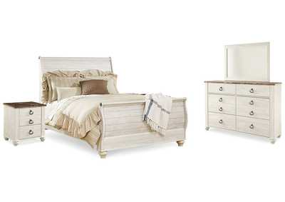 Image for Willowton Queen Sleigh Bed, Dresser, Mirror and 2 Nightstands