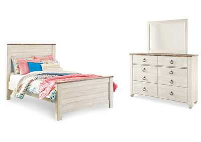 Image for Willowton Full Panel Bed, Dresser and Mirror