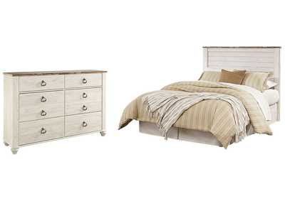 Willowton Queen/Full Panel Headboard Bed with Dresser,Signature Design By Ashley