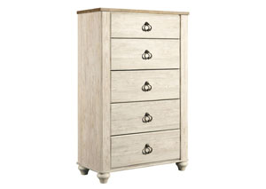 Image for Willowton Whitewash Five Drawer Chest