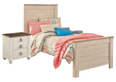 Image for Willowton Twin Panel Bed with Nightstand