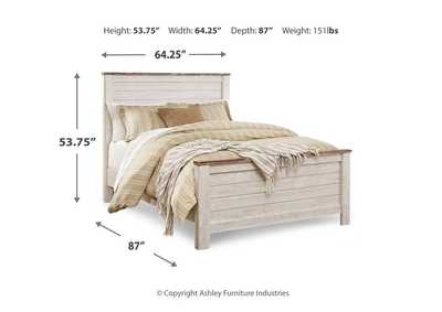 Willowton Queen Panel Bed with 2 Nightstands,Signature Design By Ashley