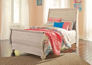 Image for Willowton Whitewash Full Sleigh Bed