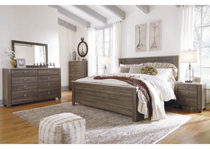 Image for Birmington Brown California King Panel Bed w/Dresser, Mirror, Drawer Chest and Nightstand