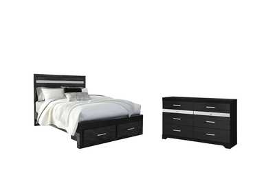 Starberry Queen Panel Bed with 2 Storage Drawers with Dresser,Signature Design By Ashley