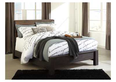 Image for Windlore Dark Brown Queen Panel Bed