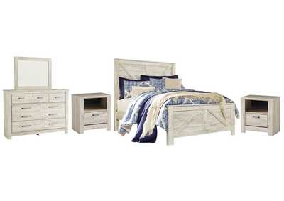 Image for Bellaby Queen Crossbuck Panel Bed, Dresser, Mirror and 2 Nightstands