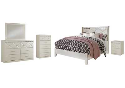 Image for Dreamur Queen Panel Bed with Mirrored Dresser, Chest and Nightstand