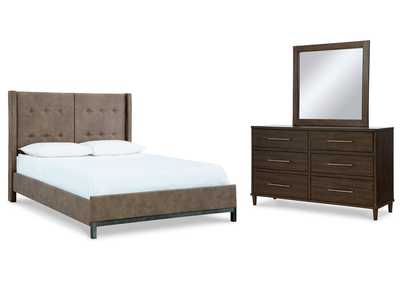 Image for Wittland Queen Upholstered Panel Bed, Dresser and Mirror