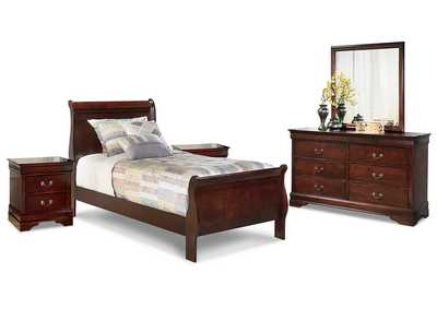 Image for Alisdair Twin Sleigh Bed with Mirrored Dresser and 2 Nightstands