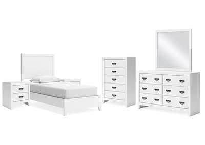 Image for Binterglen Twin Panel Bed with Mirrored Dresser, Chest and 2 Nightstands