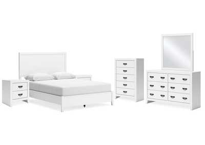 Binterglen Queen Panel Bed with Mirrored Dresser, Chest and 2 Nightstands