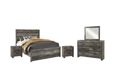Wynnlow Queen Panel Bed with Mirrored Dresser and 2 Nightstands,Signature Design By Ashley