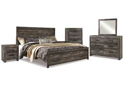Wynnlow King Panel Bed with Mirrored Dresser, Chest and Nightstand,Signature Design By Ashley