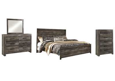 Wynnlow King Panel Bed with Mirrored Dresser and Chest,Signature Design By Ashley