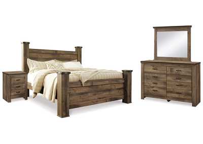 Image for Trinell King Poster Bed, Dresser, Mirror and Nightstand