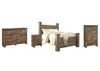 Trinell Queen Poster Bed with Dresser, Chest and Nightstand,Signature Design By Ashley