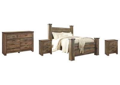 Trinell Queen Poster Bed with Dresser and 2 Nightstands,Signature Design By Ashley