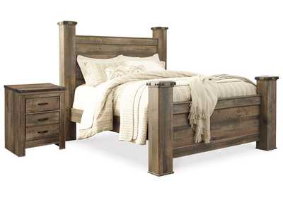 Trinell Queen Poster Bed and Nightstand