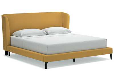 Maloken King Upholstered Bed with Roll Slats