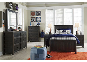 Image for Jaysom Black Twin Panel Bed w/Dresser, Mirror and Nightstand