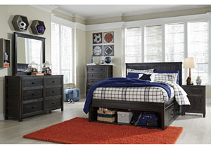 Image for Jaysom Black Full Storage Bed w/Dresser, Mirror and Nightstand