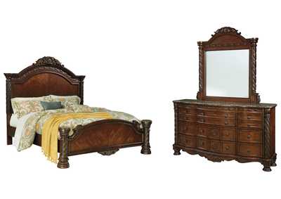 Image for North Shore King Panel Bed with Mirrored Dresser