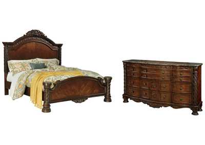 North Shore California King Panel Bed with Dresser,Millennium